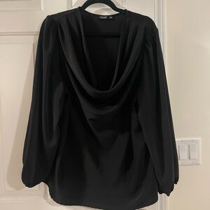 Silky Swoop Neck Blouse